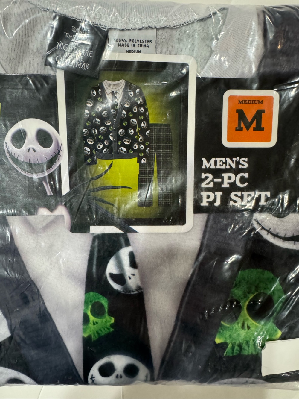 NWT Disney Nightmare Before Christmas Men’s 2PC Pajama Set M Jack Skellington